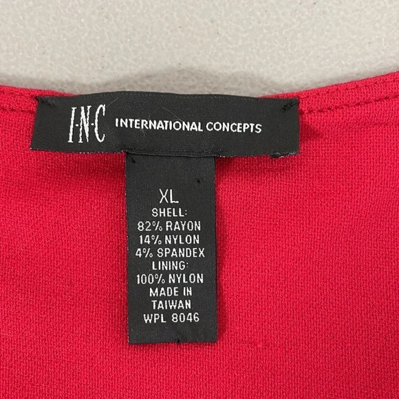 INC Sheath Dress Bright Red Rhinestones Size X Large XL - Picture 12 of 16